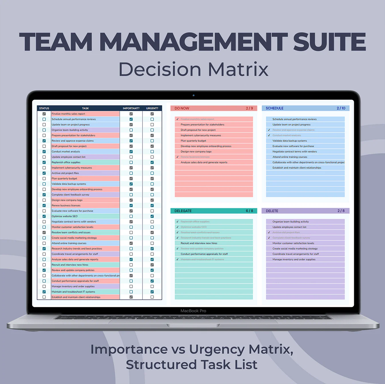 Team Management Bundle 5-in-1 — Excel & Google Sheets Pack