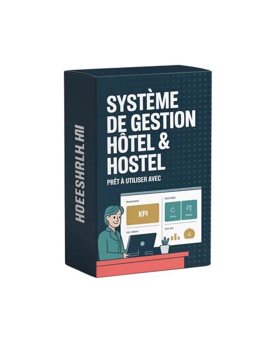 Système de Gestion Hôtel & Hostel Excel — Réservations, Chambres, Personnel & P&L | Tableau de Bord Complet