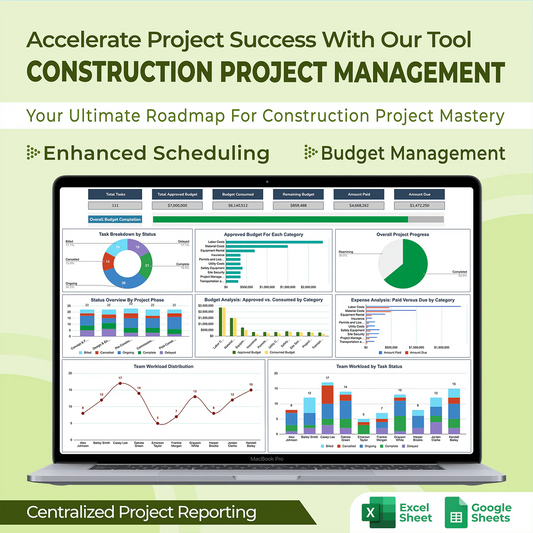Construction Project Management Template — Excel & Sheets