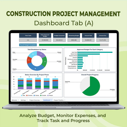Construction Project Management Template — Excel & Sheets